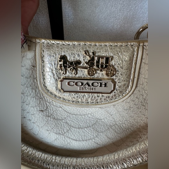 Coach Madison Leather Python Print Caroline Satchel Handbag - Picture 6 of 16